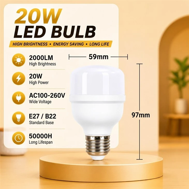 T Shape Led Bulb 20 Watt factory